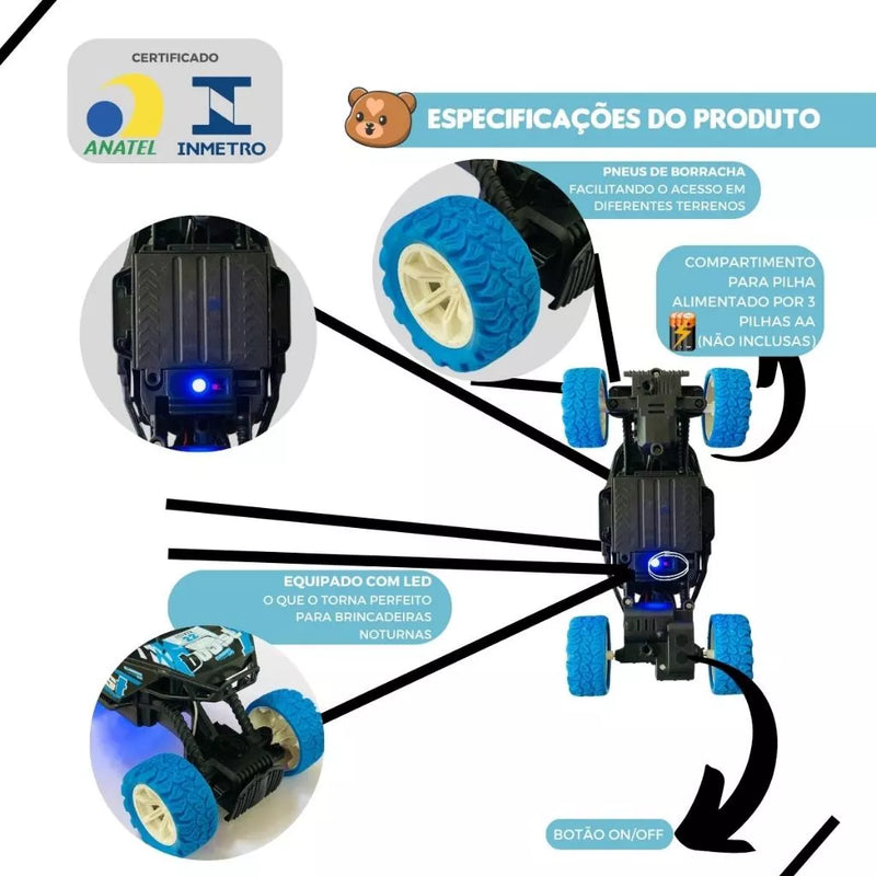 Brinquedo Carrinho Controle Remoto Pickup 4x4 Off Road