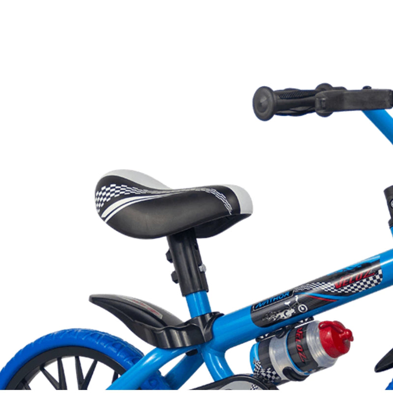 Bicicleta Infantil Nathor Aro 12 Menino Veloz Azul E Preto Criança de 90cm a 1 metro 2 A 5 Anos