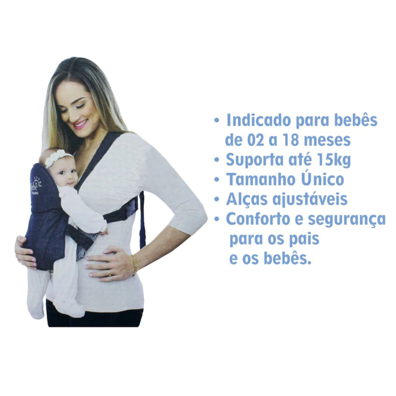 Canguru Bebê Passeio Ajustável Canguru Diversas Cores Mamãe 2 a 18 Meses