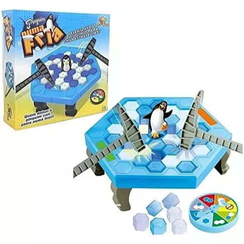 Jogo Quebra Gelo Pinguim Numa Fria Blocos Brinquedo Batendo Cubos de Gelo Tamanho Grande Art Brink