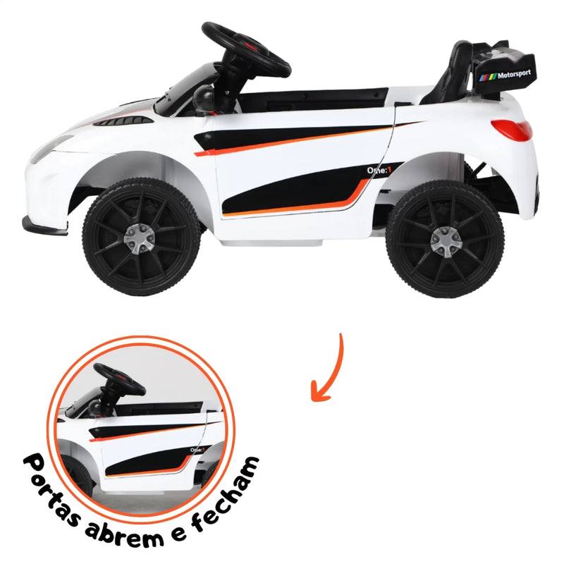 Carrinho Elétrico Carro De Passeio Infantil 12v Motorizado Luz E Som Controle Remoto