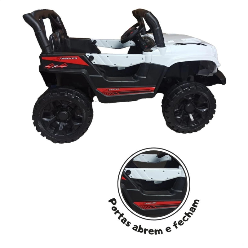 Carrinho Jipe Elétrico De Passeio Infantil Luz E Som Com USB Controle Remoto 12v Motorizado