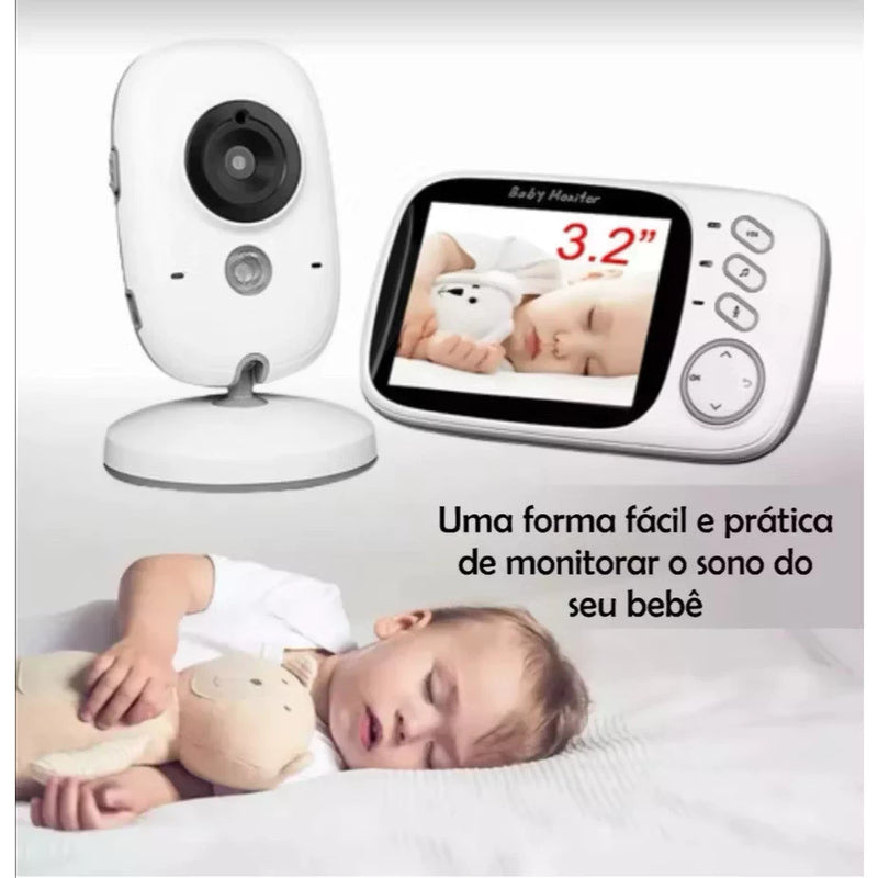Baba Eletrônica Com Monitor Visão Noturna, Câmera c/ Audio Sensor de Temperatura MING