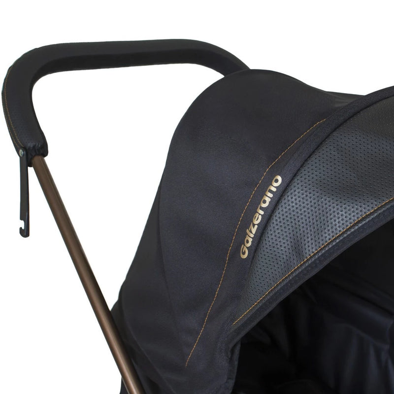KIT Carrinho De Bebê + Bebê Conforto Passeio Napoli Moisés Travel System Preto Cobre Galzerano